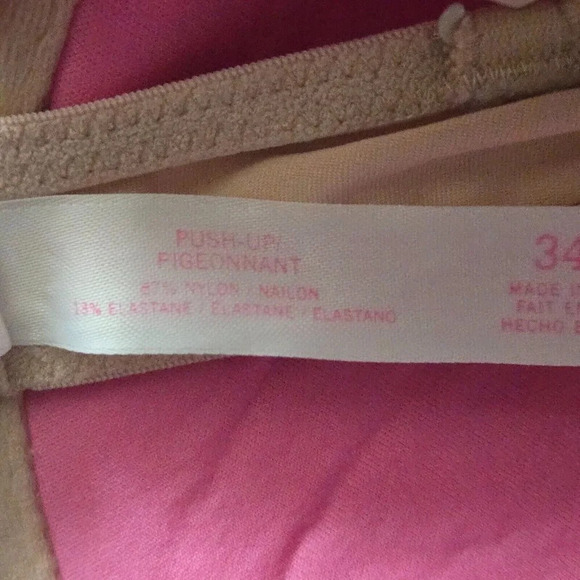Pink Victoria’s Secret Pushup lined underwire Bra Size 34C - Picture 7 of 7